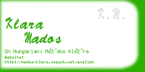 klara mados business card